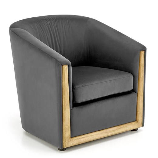 Szary fotel wypoczynkowy kubełkowy - Enso ze sklepu Edinos.pl w kategorii Fotele - zdjęcie 172535800