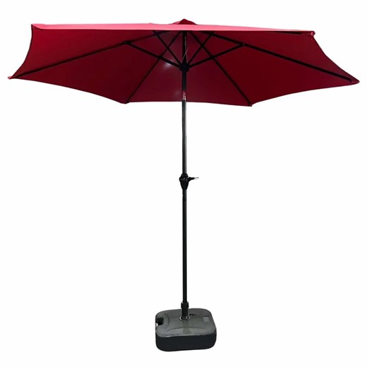 Czerwony okrągły parasol ogrodowy - Ancor ze sklepu Edinos.pl w kategorii Parasole ogrodowe - zdjęcie 172535984