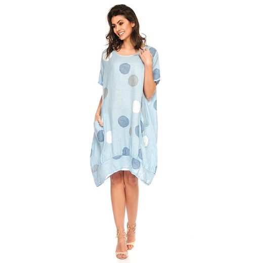 Joséfine Lniana sukienka &quot;Gory&quot; w kolorze błękitnym ze sklepu Limango Polska w kategorii Sukienki - zdjęcie 172537163