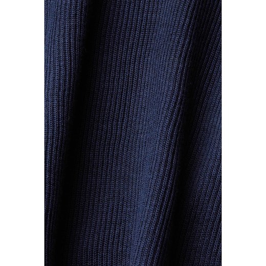 Sweter męski Esprit niebieski z dekoltem w serek casual 