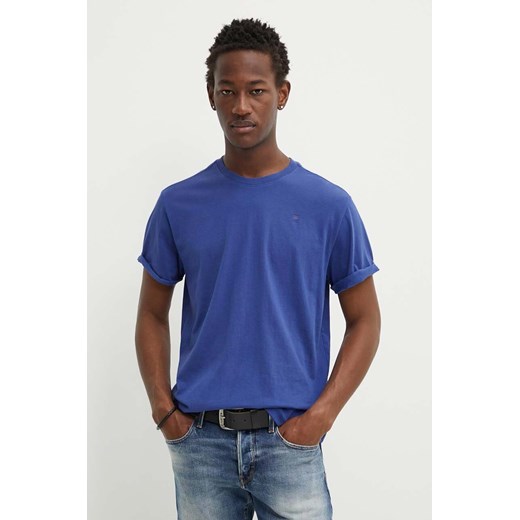 G-Star Raw t-shirt bawełniany męski kolor niebieski gładki ze sklepu ANSWEAR.com w kategorii T-shirty męskie - zdjęcie 172539921