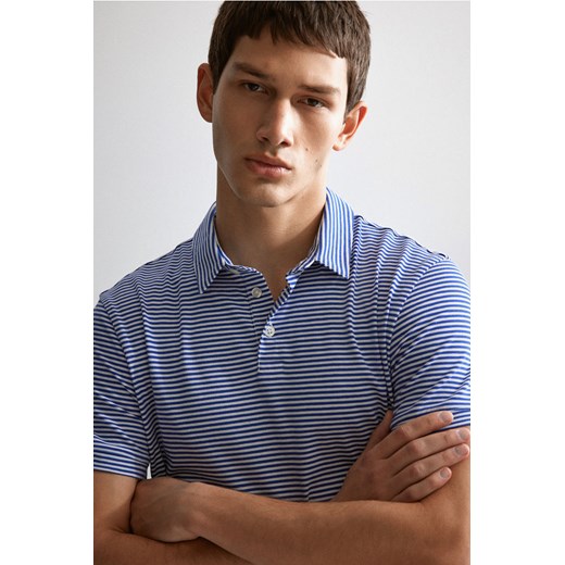 H & M - Top polo Slim Fit - Niebieski ze sklepu H&M w kategorii T-shirty męskie - zdjęcie 172540852