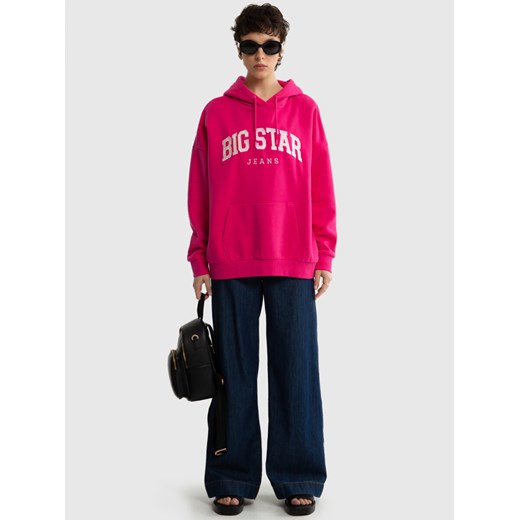 Bluza damska z kapturem różowa Rubialsa 602 ze sklepu Big Star w kategorii Bluzy damskie - zdjęcie 172540913