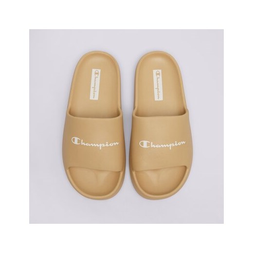 Klapki męskie Champion bez zapięcia beżowe na lato 
