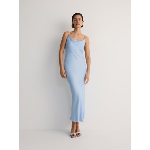 Reserved - Sukienka maxi z wiskozy - jasnoniebieski ze sklepu Reserved w kategorii Sukienki - zdjęcie 172542040