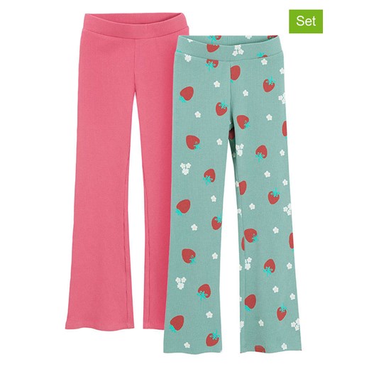 COOL CLUB Spodnie (2 pary) w kolorze różowo-zielono-czerwonym ze sklepu Limango Polska w kategorii Spodnie dziewczęce - zdjęcie 172542944