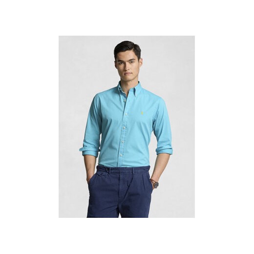Polo Ralph Lauren Koszula 710937994005 Błękitny Slim Fit ze sklepu MODIVO w kategorii Koszule męskie - zdjęcie 172543281