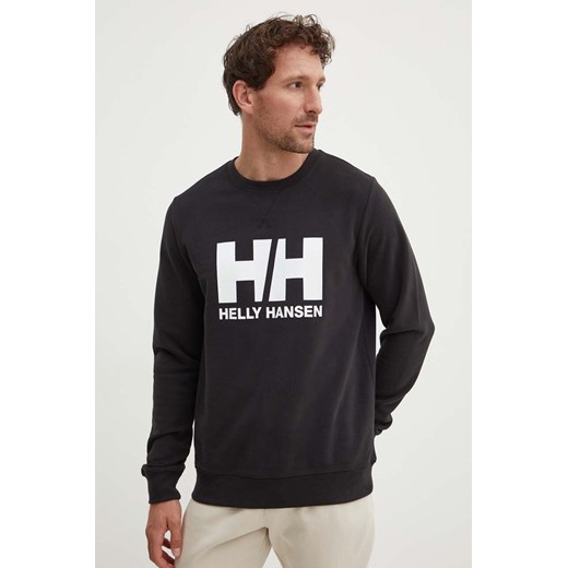 Helly Hansen bluza bawełniana męska kolor czarny z nadrukiem 34000 ze sklepu ANSWEAR.com w kategorii Bluzy męskie - zdjęcie 172544461