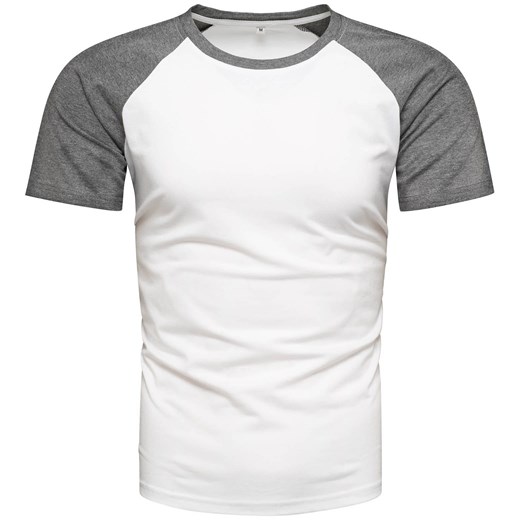 Koszulka męska t-shirt biało-grafitowy Recea ze sklepu Recea.pl w kategorii T-shirty męskie - zdjęcie 172544582