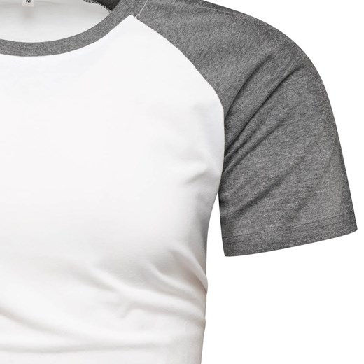 Koszulka męska t-shirt biało-grafitowy Recea Recea M promocja Recea.pl