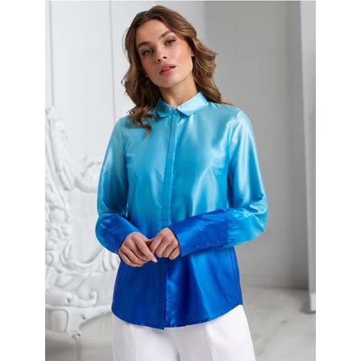 Sinsay - Koszula satynowa - niebieski ze sklepu Sinsay w kategorii Koszule damskie - zdjęcie 172545330