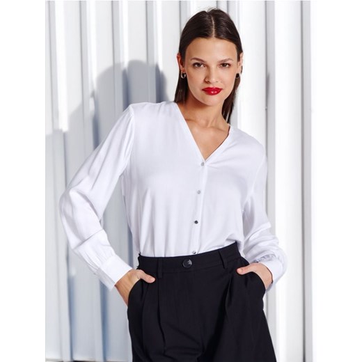 Sinsay - Koszula z wiskozy - biały ze sklepu Sinsay w kategorii Bluzki damskie - zdjęcie 172545343