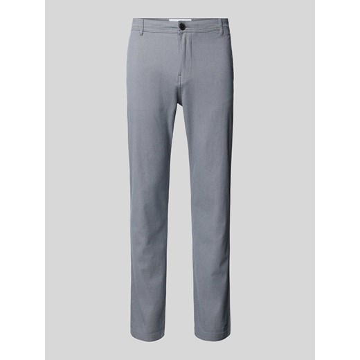 Spodnie materiałowe o kroju slim fit z fakturowanym wzorem model ‘LUTON’ ze sklepu Peek&Cloppenburg  w kategorii Spodnie męskie - zdjęcie 172546082