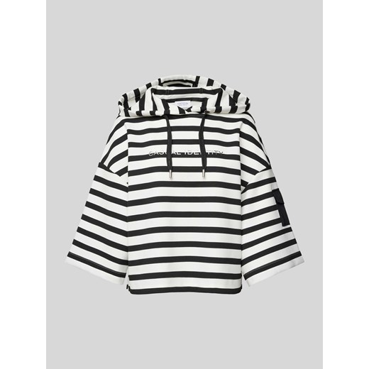 Bluza z kapturem,rękawem o dł. 3/4 i wzorem w paski ze sklepu Peek&Cloppenburg  w kategorii Bluzy damskie - zdjęcie 172546232
