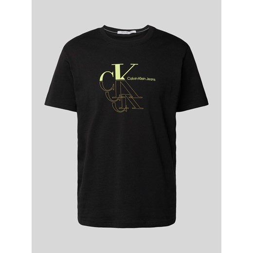 T-shirt z nadrukiem z logo model ‘MONOGRAM ECHO’ ze sklepu Peek&Cloppenburg  w kategorii T-shirty męskie - zdjęcie 172546314