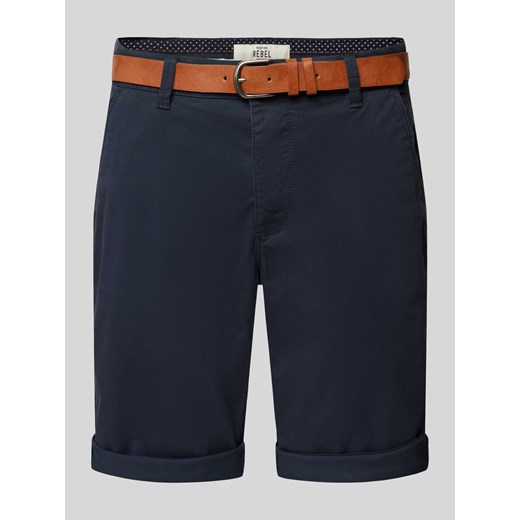 Bermudy o kroju regular fit z paskiem model ‘MIKE’ ze sklepu Peek&Cloppenburg  w kategorii Spodenki męskie - zdjęcie 172546751