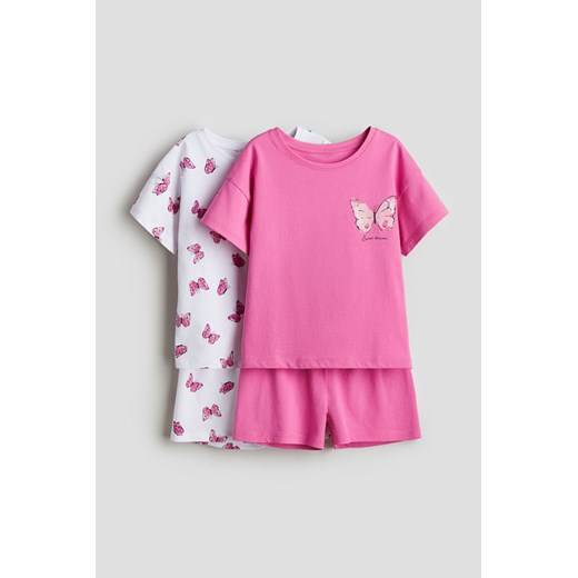 H & M - Dżersejowa piżama z nadrukiem 2-pak - Różowy ze sklepu H&M w kategorii Piżamy dziecięce - zdjęcie 172547774