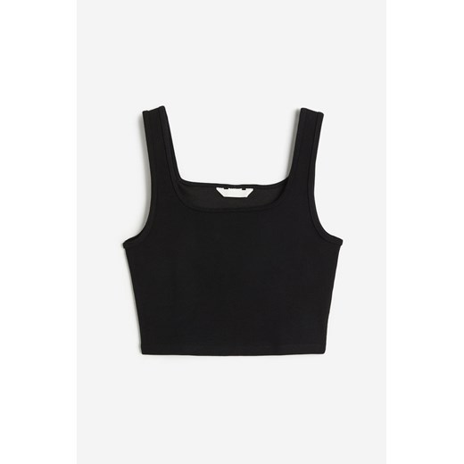 H & M - Krótka koszulka - Czarny ze sklepu H&M w kategorii Bluzki damskie - zdjęcie 172547801