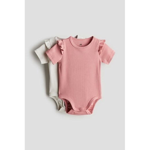 H & M - Ażurowe body 2-pak - Różowy ze sklepu H&M w kategorii Odzież dla niemowląt - zdjęcie 172547831