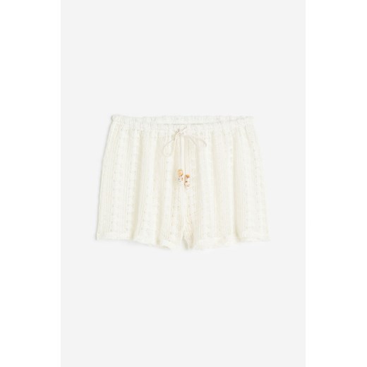 H & M - Plażowe szorty o wyglądzie szydełkowej robótki - Biały H & M M H&M