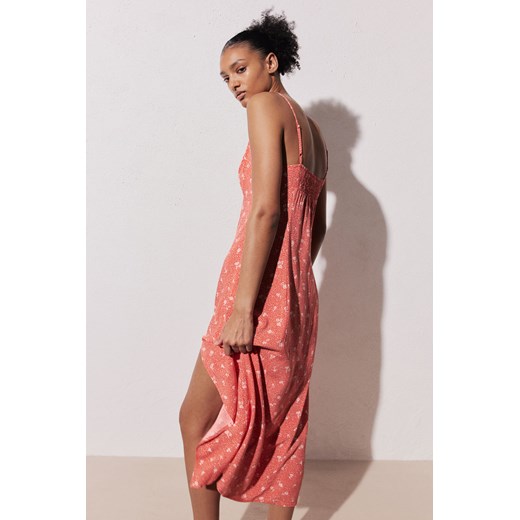 H & M - Sukienka midi ze sznurkiem do ściągania - Pomarańczowy H & M L H&M