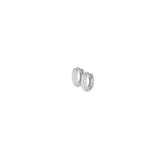 kolczyki kółka 1 cm z cyrkoniami, srebrne ze sklepu ANIA KRUK w kategorii Kolczyki - zdjęcie 172548704