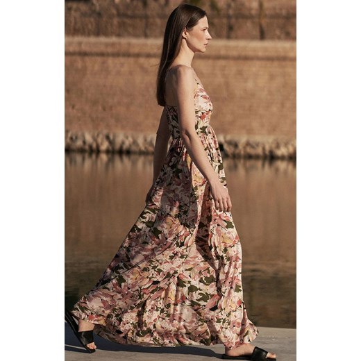 Sukienka maxi na ramiączka z kwiatowym wzorem 4324, Kolor multicolour, Rozmiar XS, Moodo ze sklepu Primodo w kategorii Sukienki - zdjęcie 172548861
