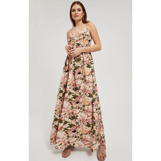 Sukienka maxi na ramiączka z kwiatowym wzorem 4324, Kolor multicolour, Rozmiar XS, Moodo ze sklepu Primodo w kategorii Sukienki - zdjęcie 172548864
