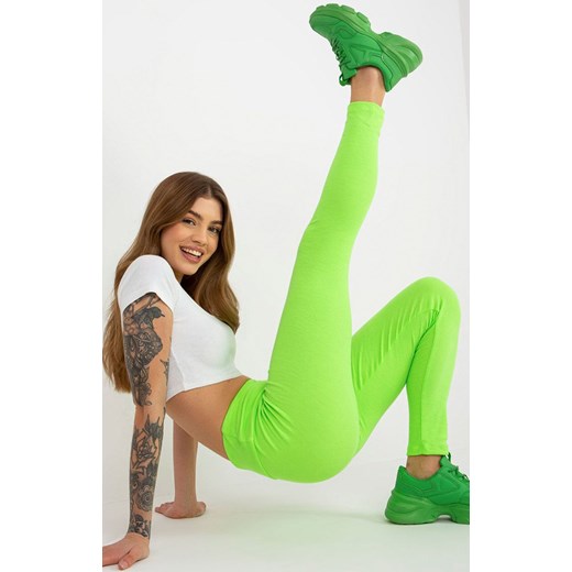 Zielone legginsy prążkowane EM-LG-725.11, Kolor zielony, Rozmiar uniwersalny, EX MODA ze sklepu Intymna w kategorii Spodnie damskie - zdjęcie 172549213