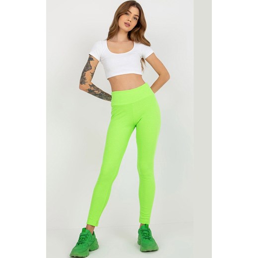 Zielone legginsy prążkowane EM-LG-725.11, Kolor zielony, Rozmiar uniwersalny, EX MODA ze sklepu Intymna w kategorii Spodnie damskie - zdjęcie 172549214