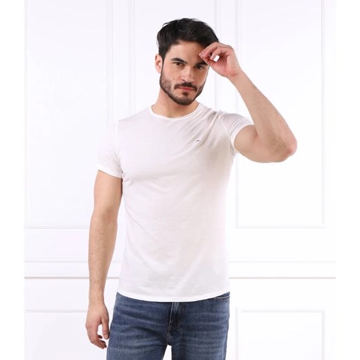 T-shirt męski Tommy Jeans biały z krótkim rękawem