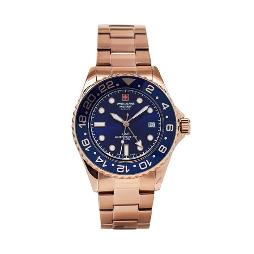 Zegarek Swiss Alpine Military 7052.1165 Blue/Rose Gold/Rose Gold ze sklepu eobuwie.pl w kategorii Zegarki - zdjęcie 172551052