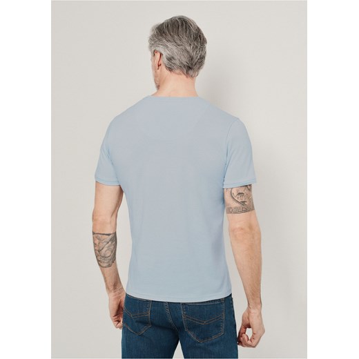 Błękitny basic T-shirt męski z logo Ochnik One Size okazja OCHNIK