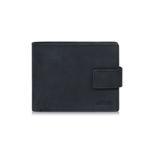 Mały czarny skórzany portfel męski Ochnik One Size OCHNIK