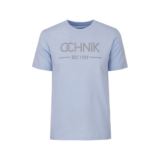 Błękitny T-shirt męski z logo Ochnik One Size OCHNIK okazyjna cena