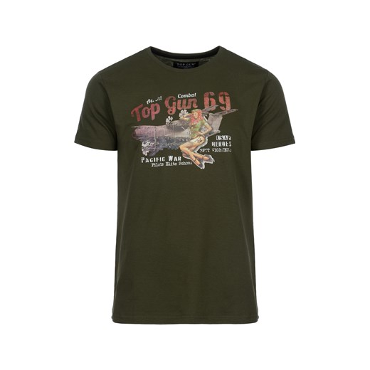 Oliwkowy T-shirt męski Top Gun Ochnik One Size okazja OCHNIK