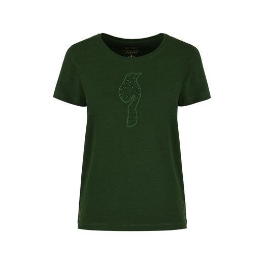 T-shirt damski zielony z ozdobną wilgą Ochnik One Size OCHNIK