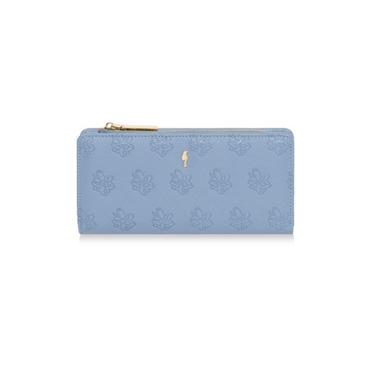Duży błękitny portfel damski z tłoczeniem Ochnik One Size wyprzedaż OCHNIK