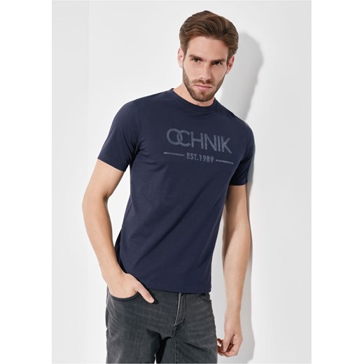 Granatowy T-shirt męski z logo Ochnik One Size okazja OCHNIK