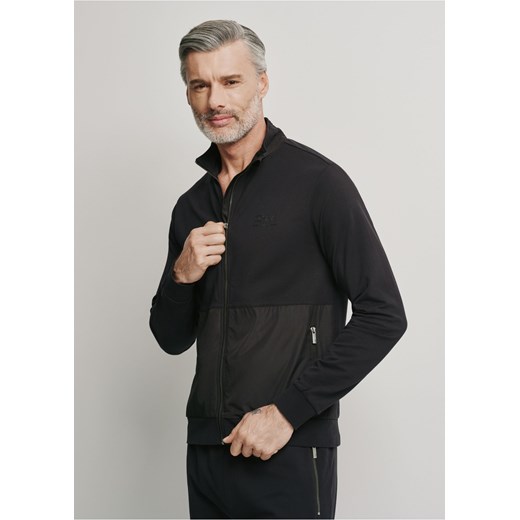 Bawełniana czarna bluza męska bez kaptura Ochnik One Size promocja OCHNIK