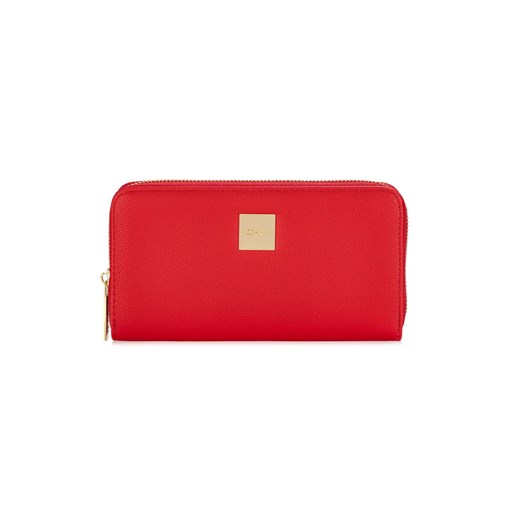 Duży czerwony portfel damski z logo Ochnik One Size OCHNIK