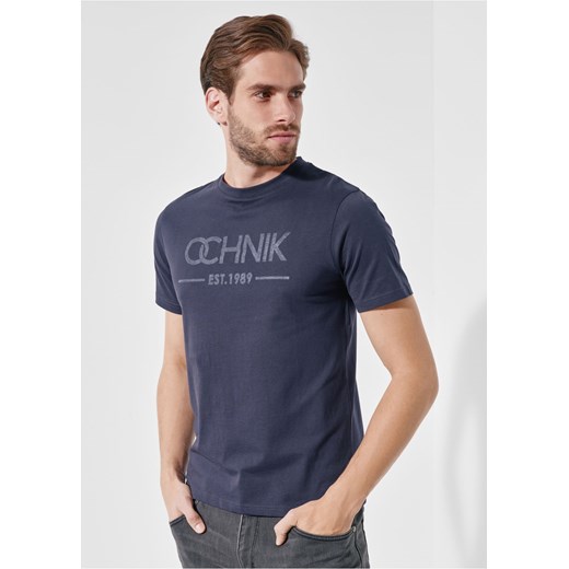 Granatowy T-shirt męski z logo Ochnik One Size wyprzedaż OCHNIK