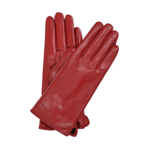 Skórzane czerwone rękawiczki damskie Ochnik One Size wyprzedaż OCHNIK