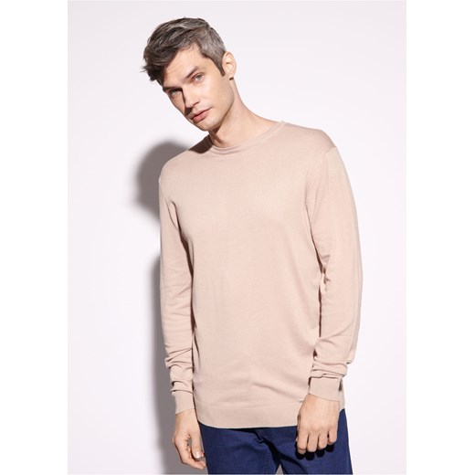 Beżowy sweter męski basic Ochnik One Size promocyjna cena OCHNIK