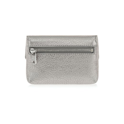 Mały srebrny skórzany portfel z łańcuszkiem Ochnik One Size OCHNIK