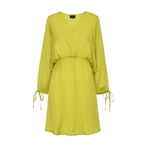 Limonkowa sukienka mini z bufiatymi rękawami Ochnik One Size OCHNIK