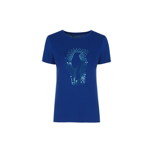 Niebieski T-shirt damski z wilgą Ochnik One Size okazyjna cena OCHNIK