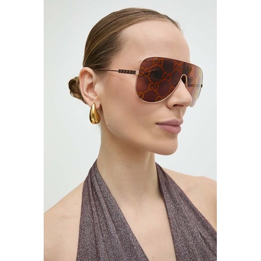 Gucci okulary przeciwsłoneczne damskie kolor czerwony GG1436S ze sklepu ANSWEAR.com w kategorii Okulary przeciwsłoneczne damskie - zdjęcie 172573940