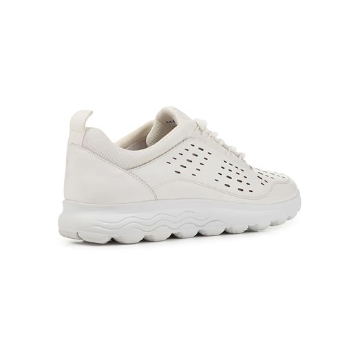Białe buty sportowe damskie Geox sneakersy tkaninowe płaskie 