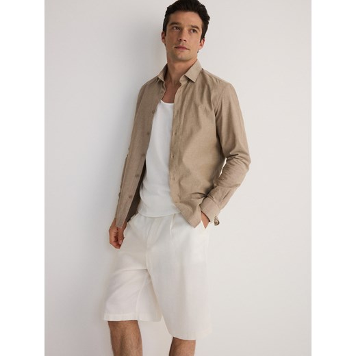 Reserved - Koszula regular fit - brązowy ze sklepu Reserved w kategorii Koszule męskie - zdjęcie 172576652